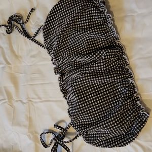 Aerie Gingham Longline Bandeau Bikini Top